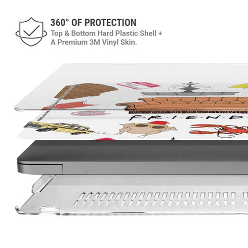 Warner Bros Classic FRIENDS Icons MacBook Pro 14in (2021-24) Case plus Skin